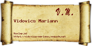 Vidovics Mariann névjegykártya